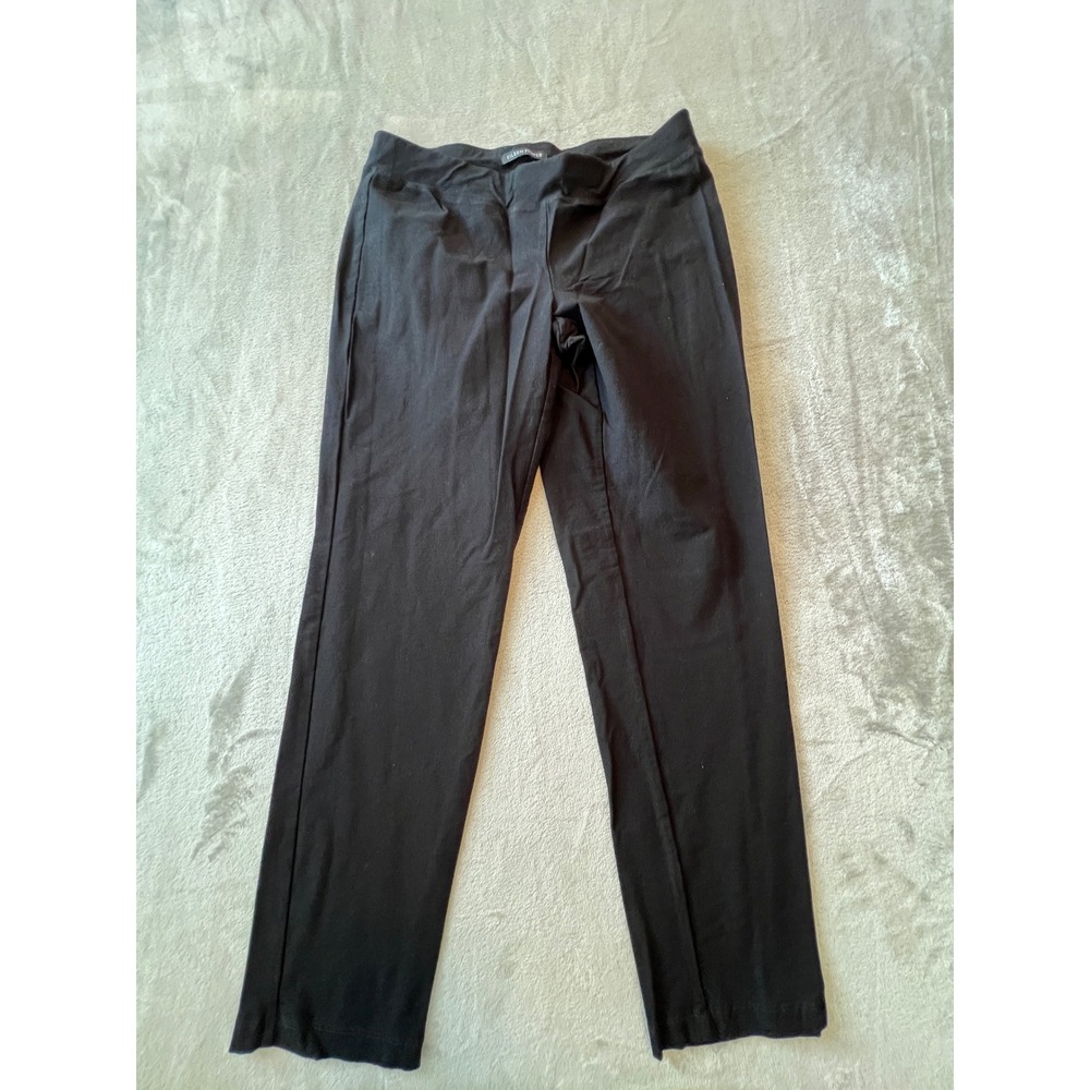 Eileen Fisher Slim Ankle Pants Womens S Black Viscose Stretch Pull